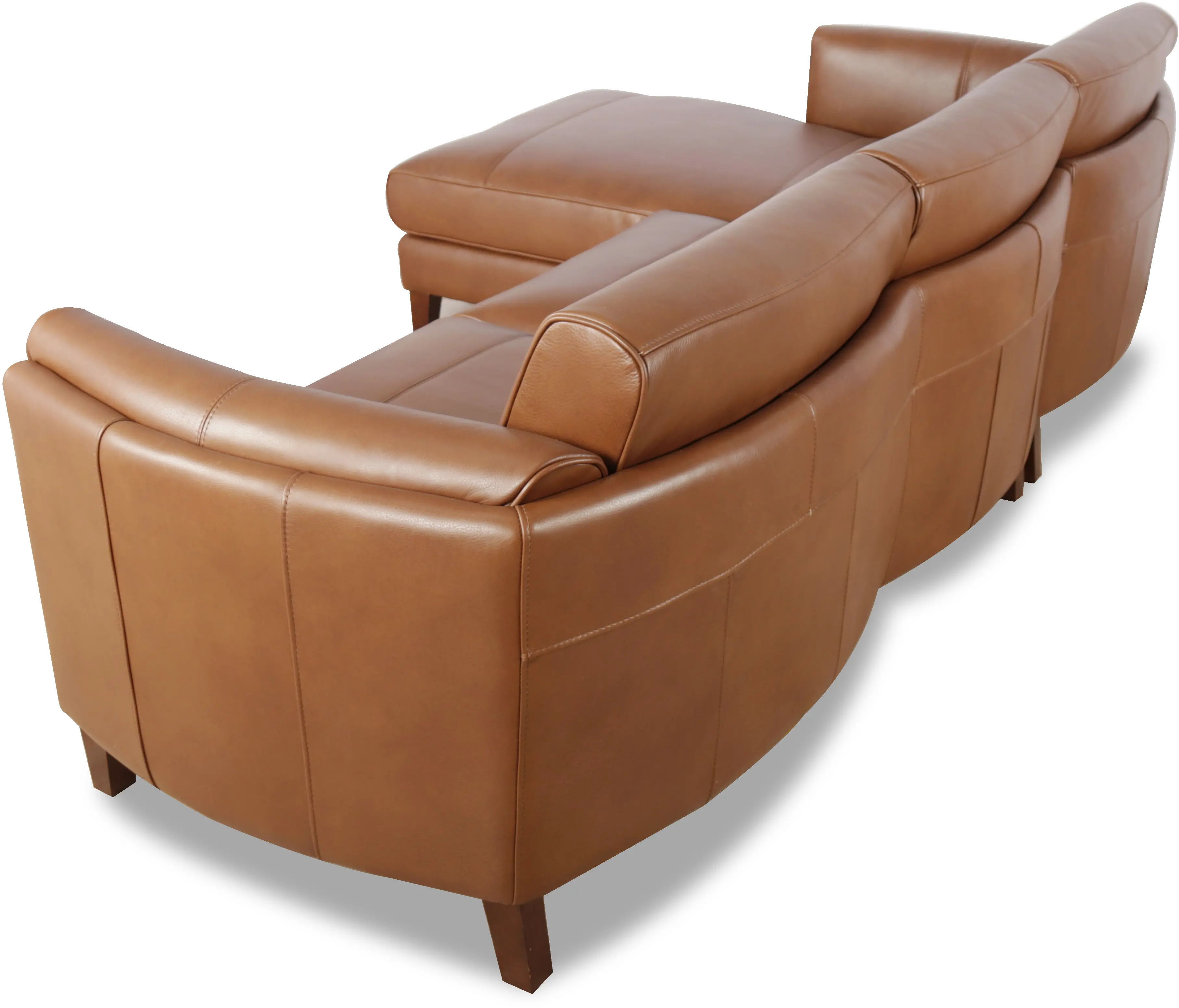 Brown Leather 2 Piece Sectional with LAF Chaise - Pacer-3