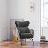 Modern Black Faux Leather Accent Chair - Franky