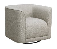 Modern Gray U-Shape Swivel Accent Chair - Whirlaway-1