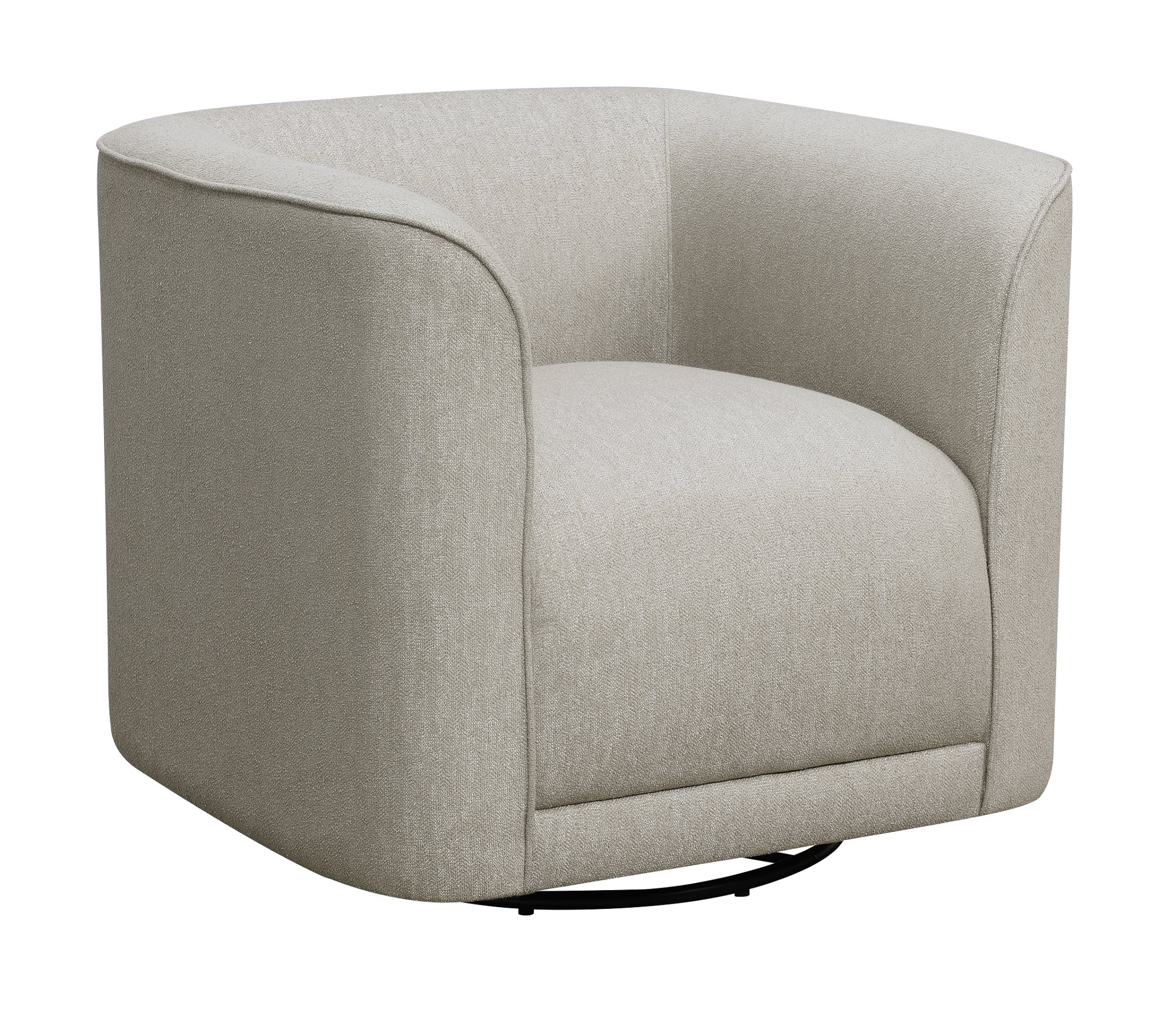 Whirlaway Modern Gray U-Shape Swivel Accent Chair-1