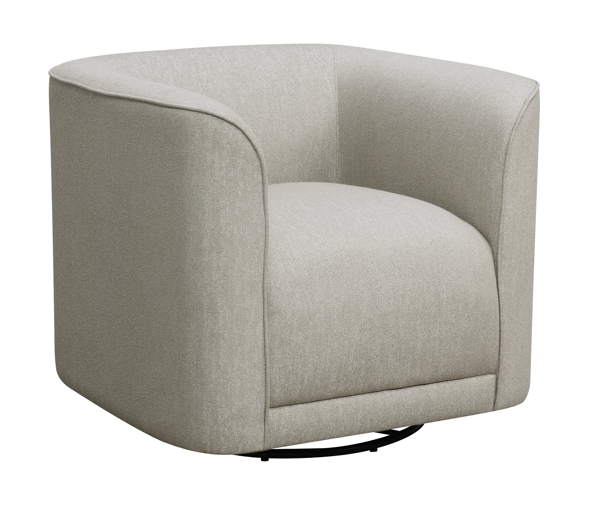 Whirlaway Modern Gray U-Shape Swivel Accent Chair-1