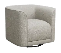 Whirlaway Modern Gray U-Shape Swivel Accent Chair