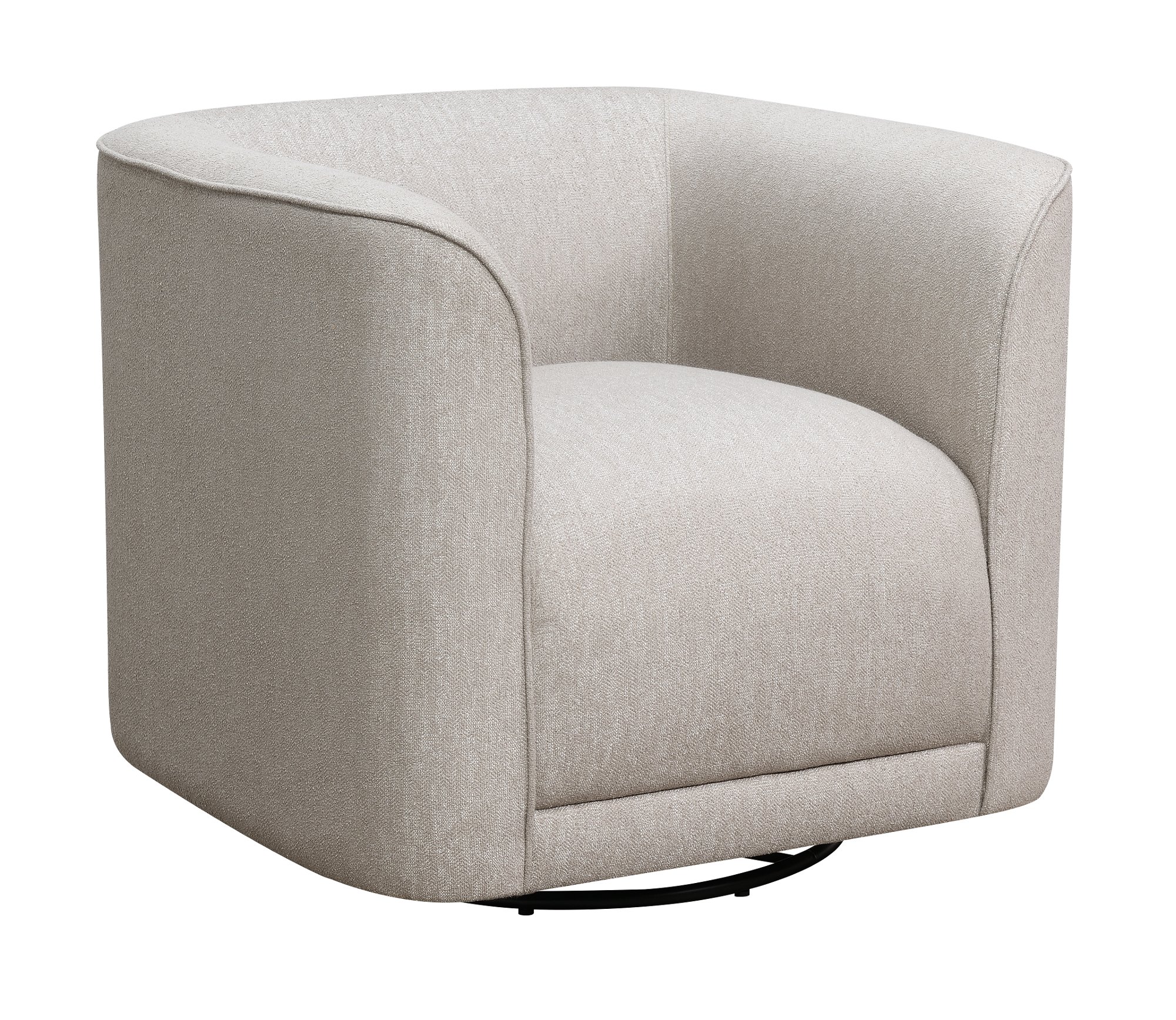Modern Beige U-Shape Swivel Accent Chair - Whirlaway-1