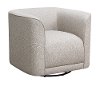 Modern Beige U-Shape Swivel Accent Chair - Whirlaway