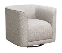 Modern Beige U-Shape Swivel Accent Chair - Whirlaway
