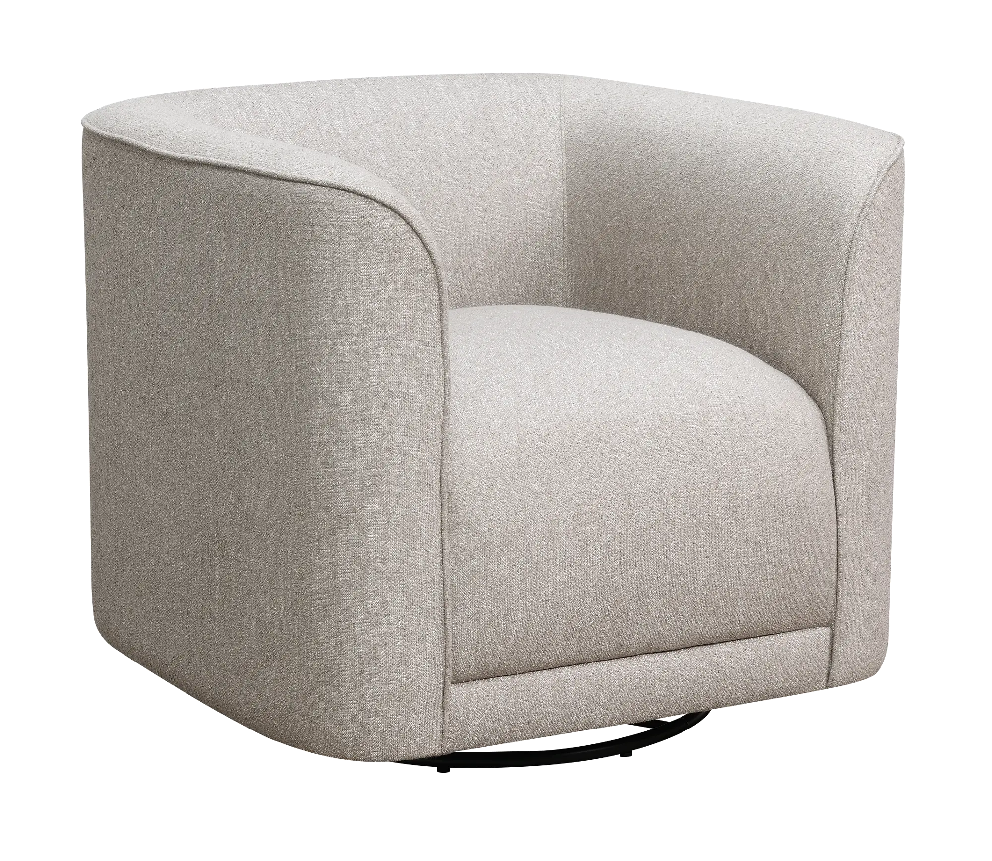Modern Beige Whirlaway U-Shape Swivel Accent Chair-1