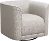 Modern Beige Whirlaway U-Shape Swivel Accent Chair