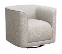 Modern Beige Whirlaway U-Shape Swivel Accent Chair