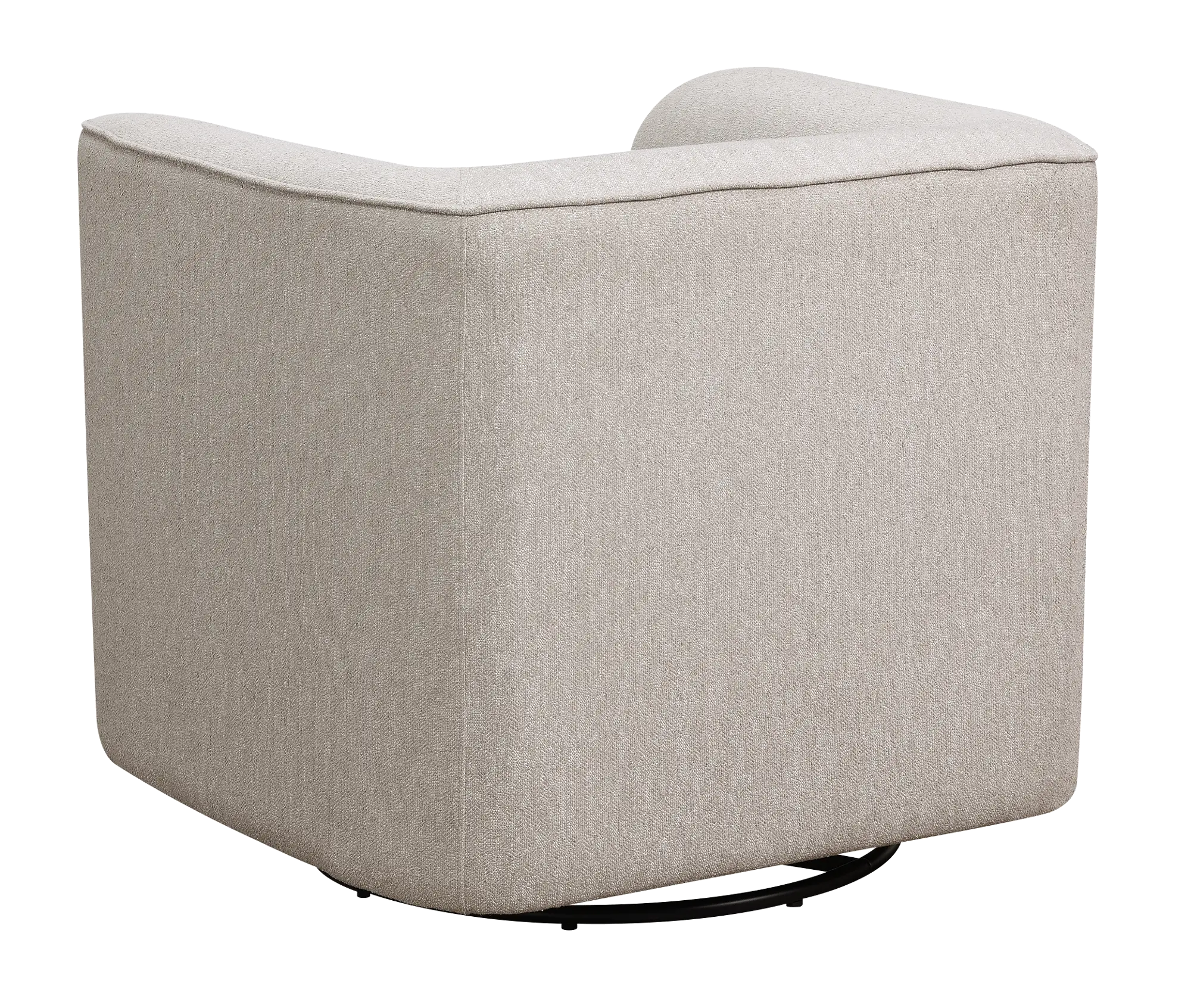 Modern Beige Whirlaway U-Shape Swivel Accent Chair-3