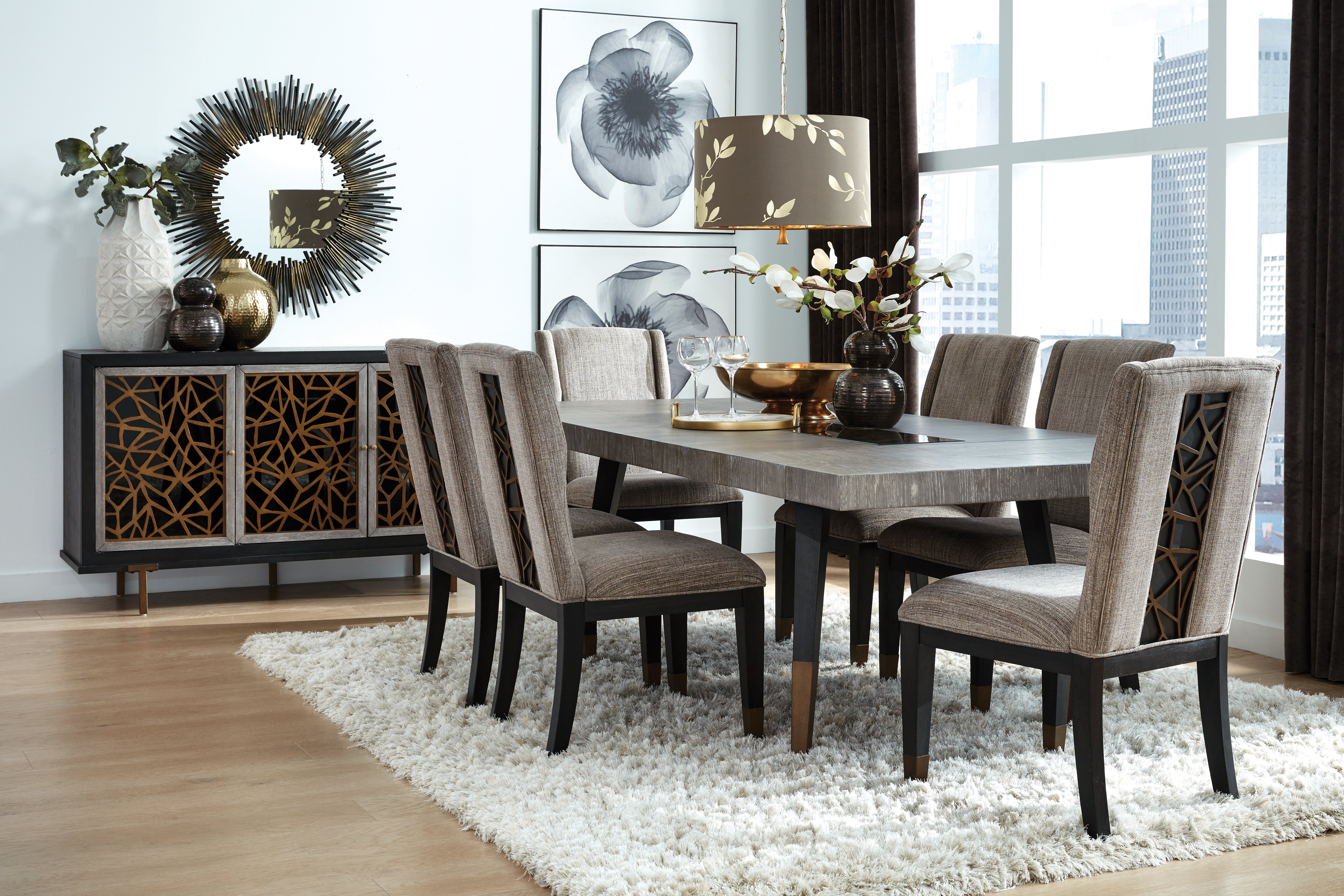 Mid Century Modern Black and Gray 5 Piece Dining Room Set - Ryker-2
