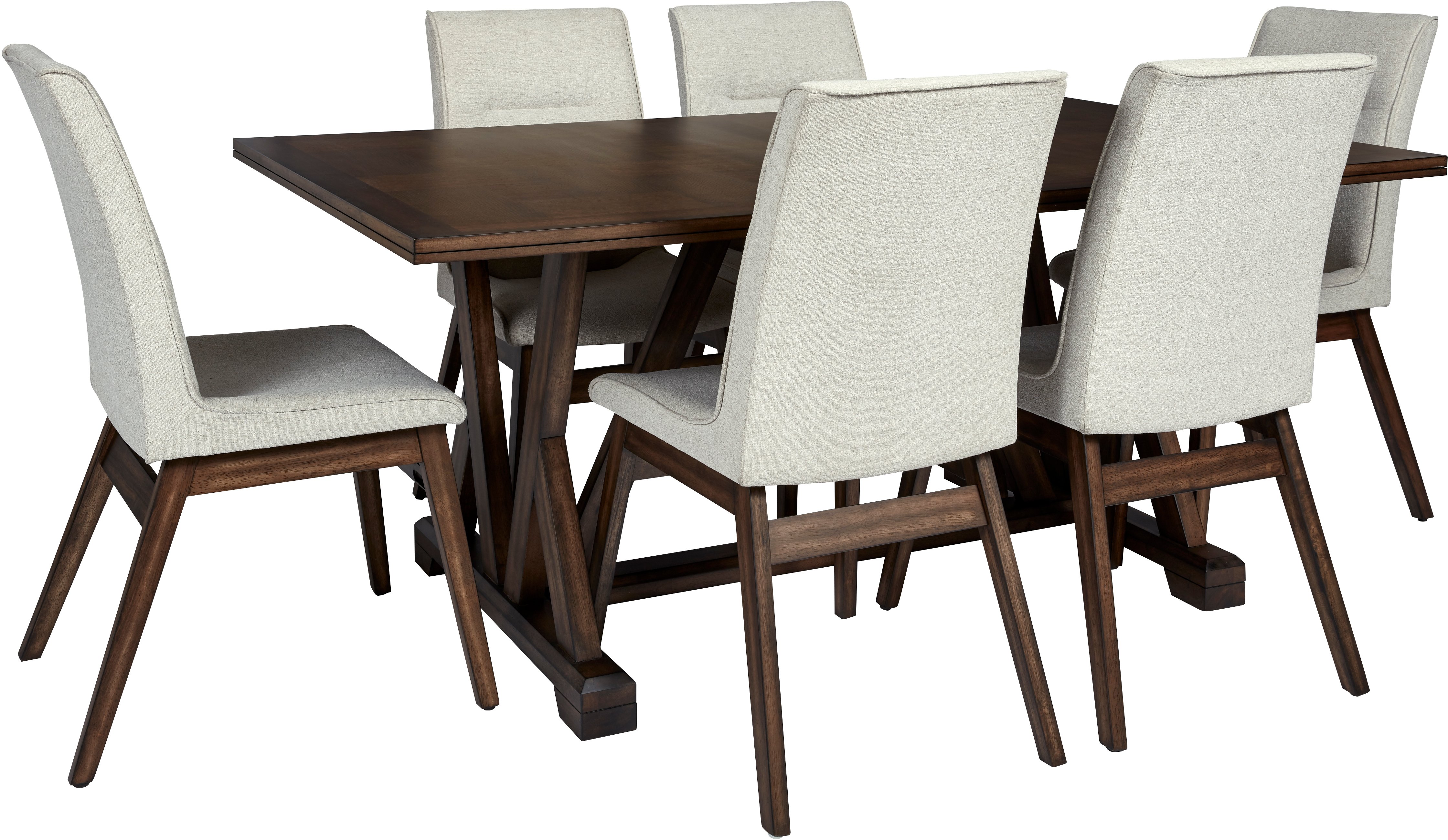 Mid Century Modern Walnut Brown 5 Piece Dining Room Set - Mimosa-2