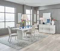Contemporary White 5 Piece Dining Room Set - Mirage-1