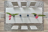 Contemporary White 5 Piece Dining Room Set - Mirage-2