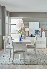 Contemporary White 5 Piece Dining Room Set - Mirage-3
