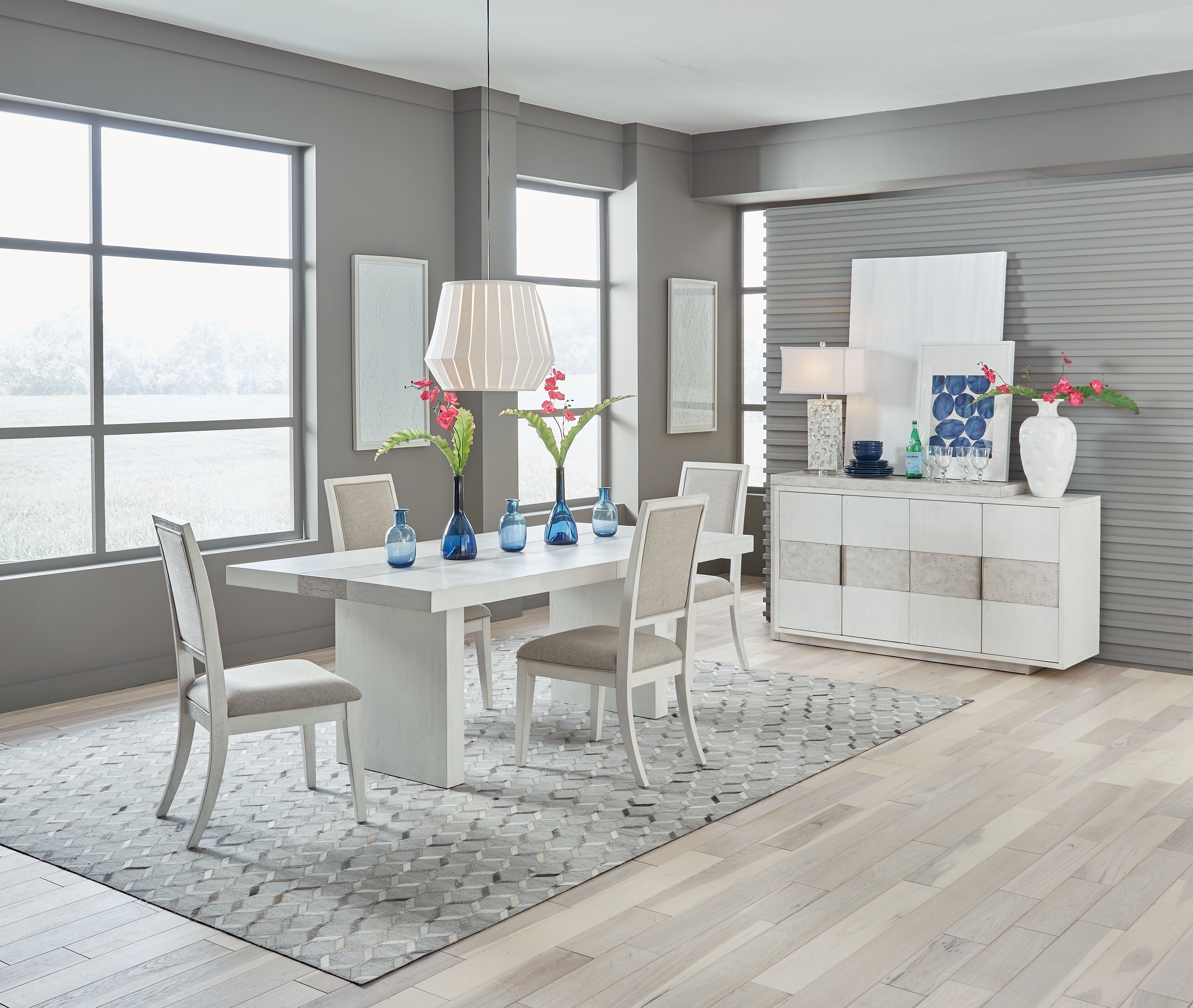 Mirage Contemporary White 5 Piece Dining Room Set-1