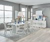 Contemporary White 7 Piece Dining Room Set - Mirage