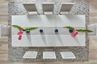 Contemporary White 7 Piece Dining Room Set - Mirage-2