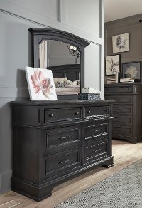 Rustic Traditional Dark Sepia Gray Dresser - Townsend