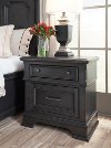 Rustic Traditional Dark Sepia Gray Nightstand - Townsend