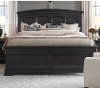 Rustic Traditional Dark Sepia Gray Queen Bed - Townsend