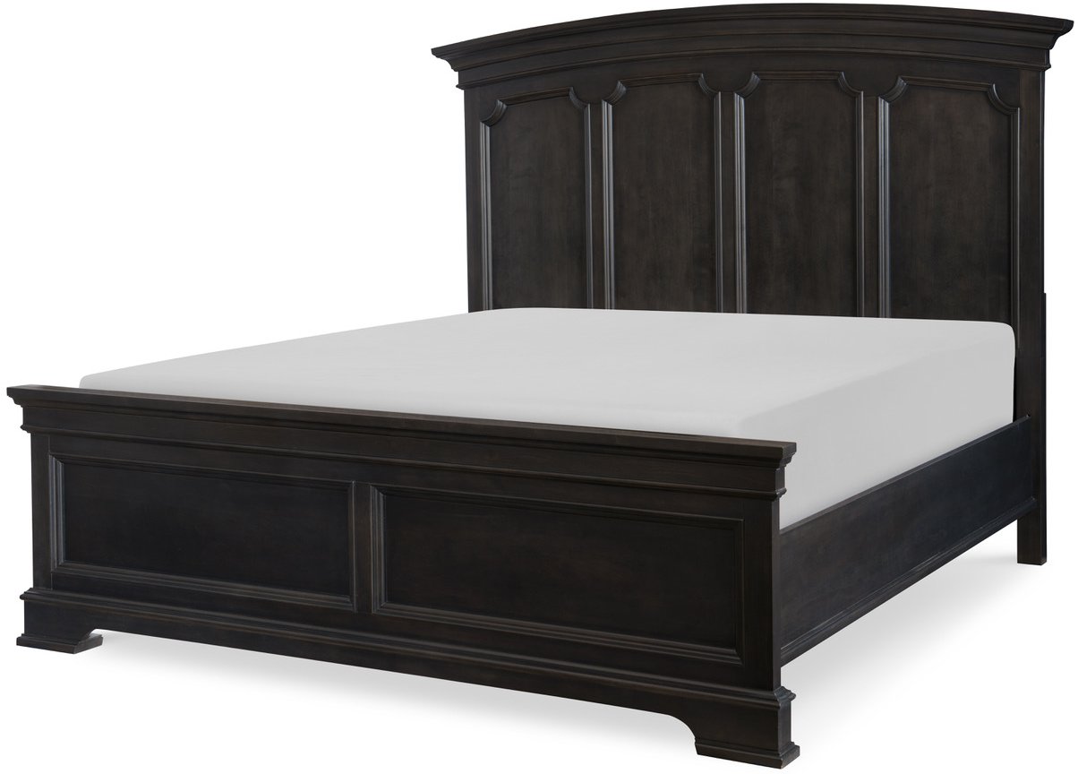 Rustic Traditional Dark Sepia Gray Queen Bed - Townsend-2