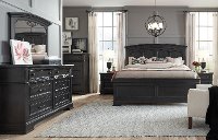 Traditional Dark Sepia Gray 4 Piece King Bedroom Set - Townsend