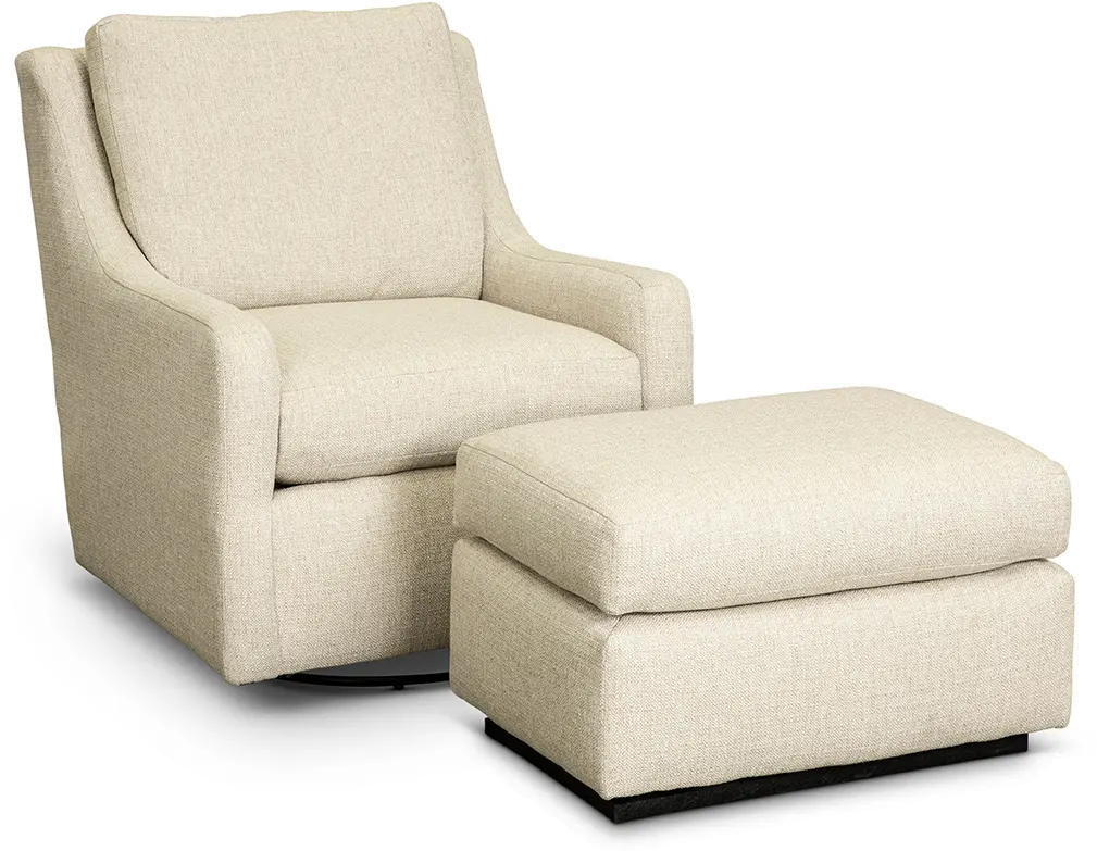 Transitional Oatmeal Beige Gliding Ottoman - Sugar Shack-3