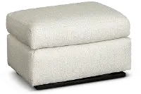 Transitional Glacier Off White Gliding Ottoman - Sugar Shack