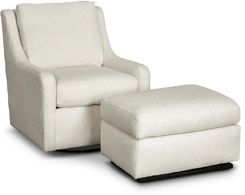 Transitional Glacier Off White Gliding Ottoman - Sugar Shack-2