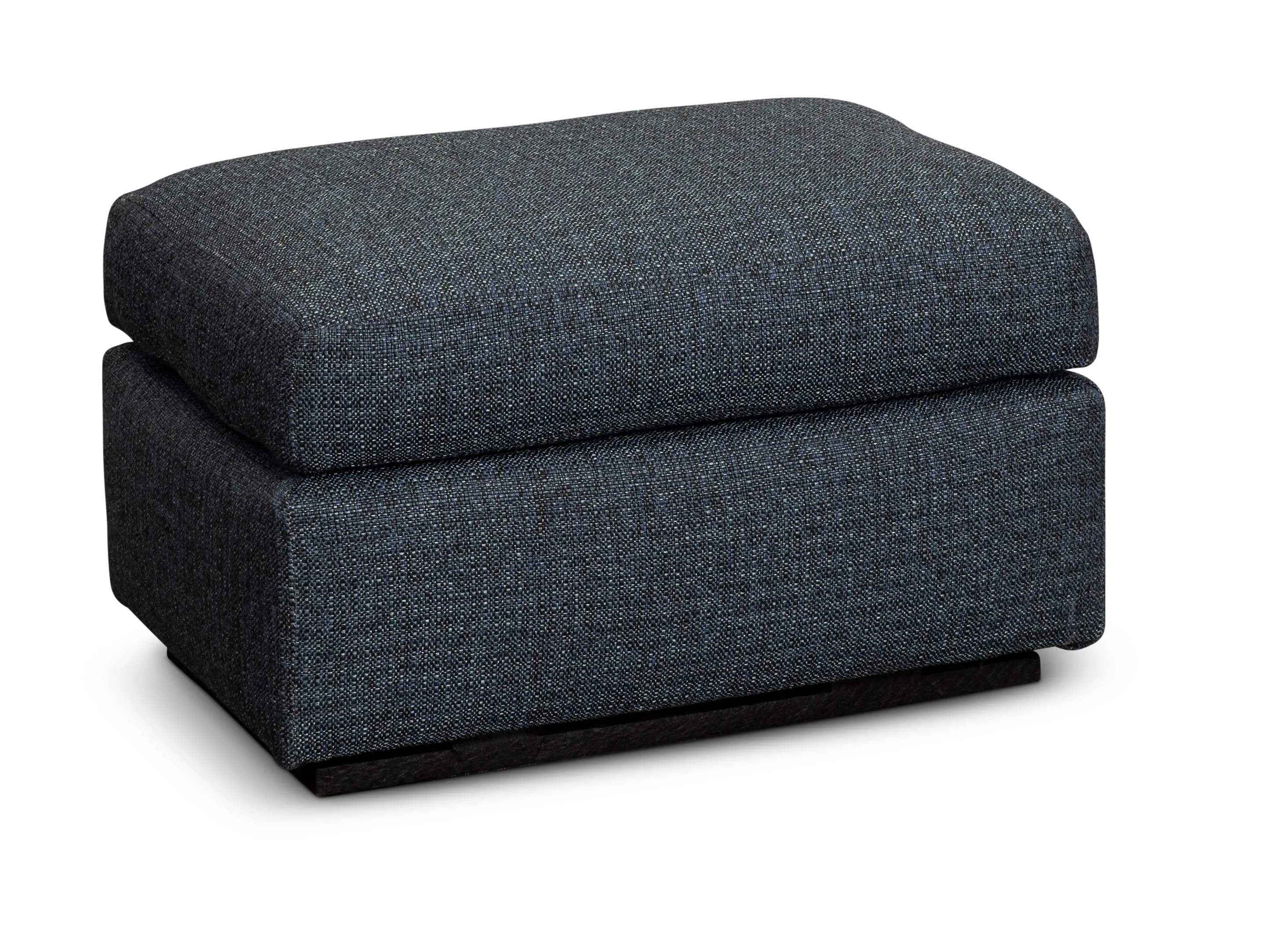 Transitional Navy Blue Gliding Ottoman - Sugar Shack-1