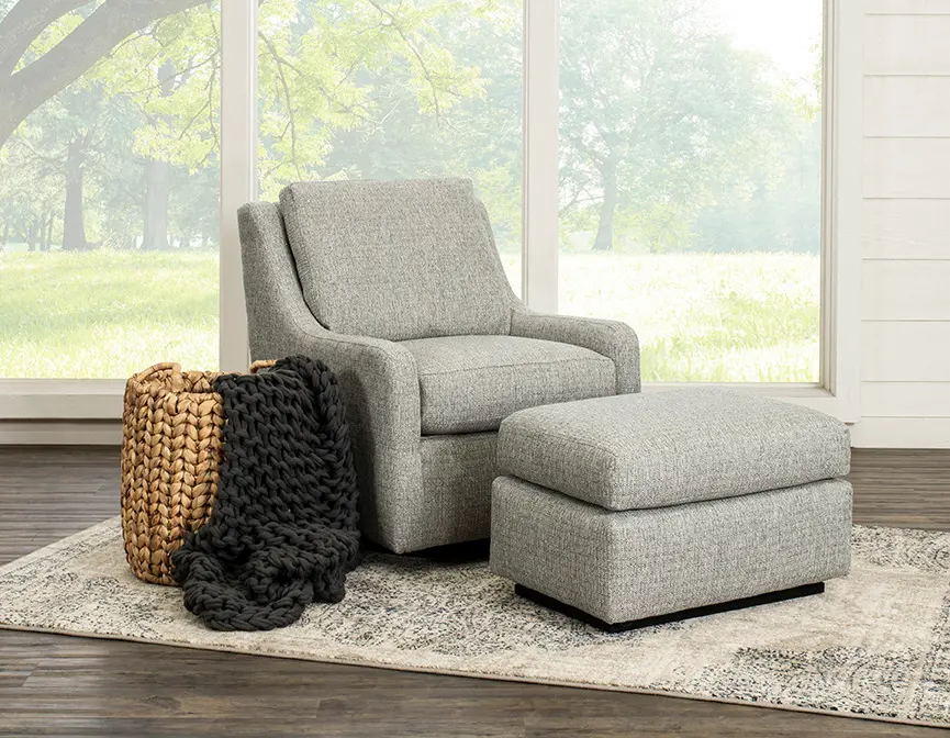 Transitional Gray Gliding Ottoman - Sugar Shack-2