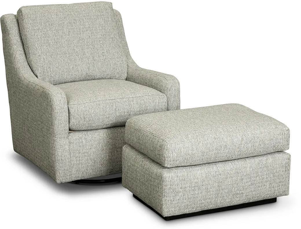 Transitional Gray Gliding Ottoman - Sugar Shack-5