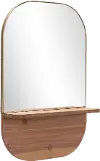 Gold and Brown Wood Shelf Mirror - Meridian