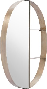 Antique Bronze Oval Shelf Wall Mirror - Latitude-1