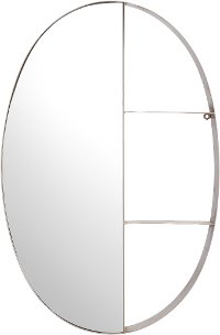 Antique Bronze Oval Shelf Wall Mirror - Latitude-2