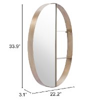 Antique Bronze Oval Shelf Wall Mirror - Latitude-3