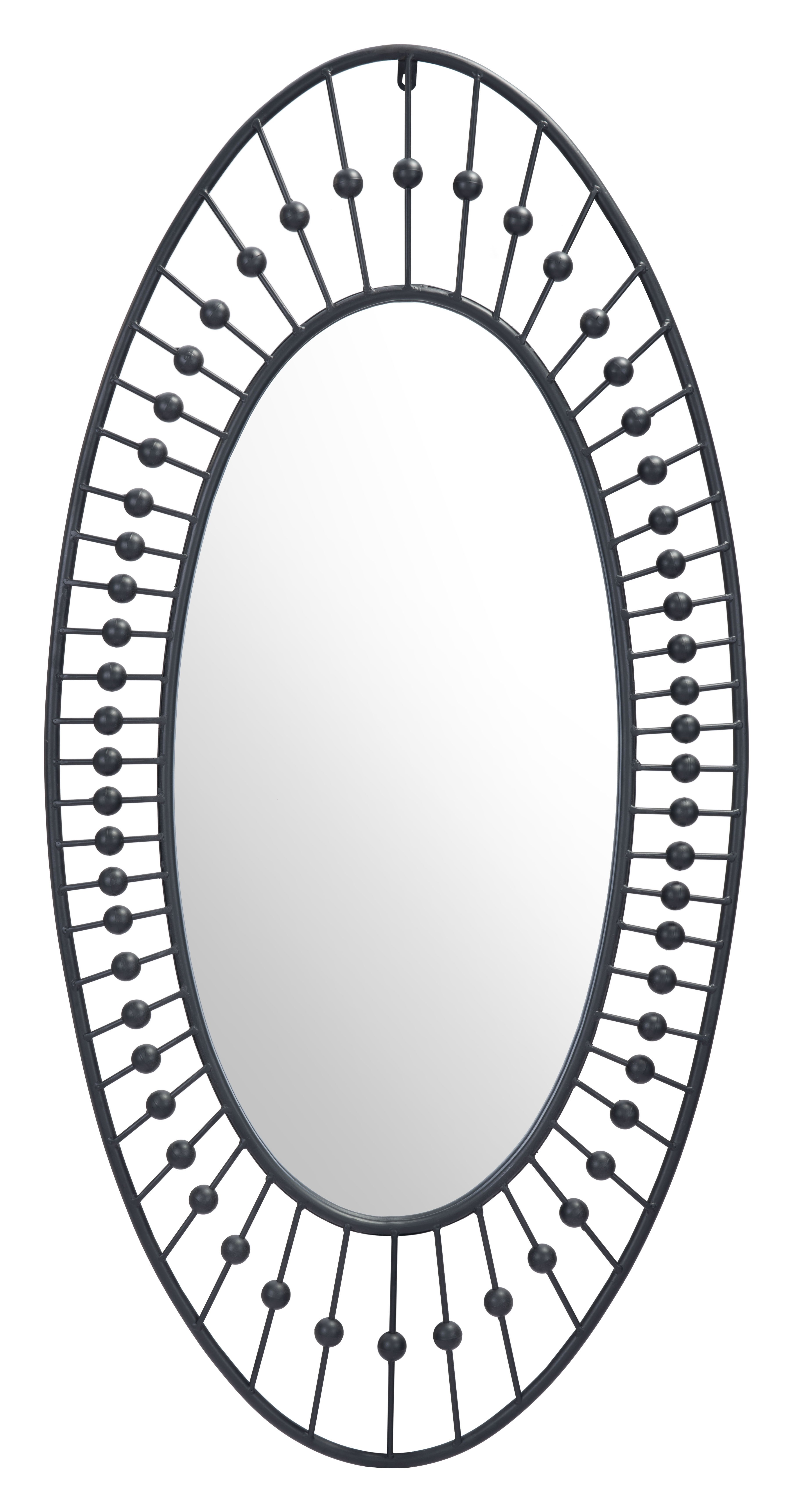 Black Oval Shaped Mirror - Cusp-1