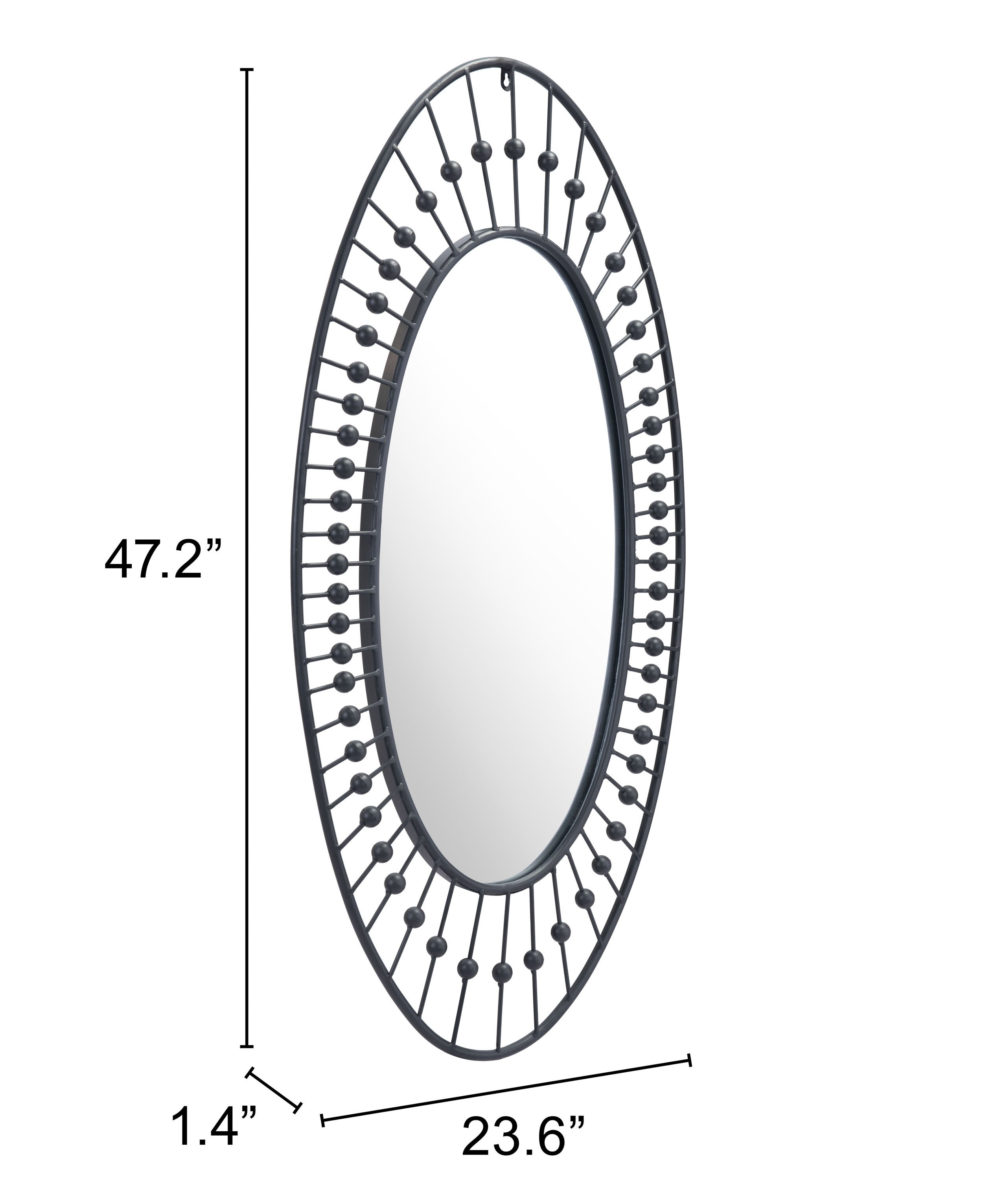 Black Oval Shaped Mirror - Cusp-3