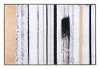 Black, Gold, White and Yellow Vertical Brush Strokes Canvas Wall Art