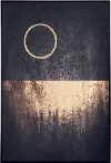 Black and Gold Full Moon Rises Canvas Wall Art