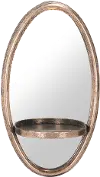 Petite Gold Oval Shaped Wall Mirror with Shelf - Ogee