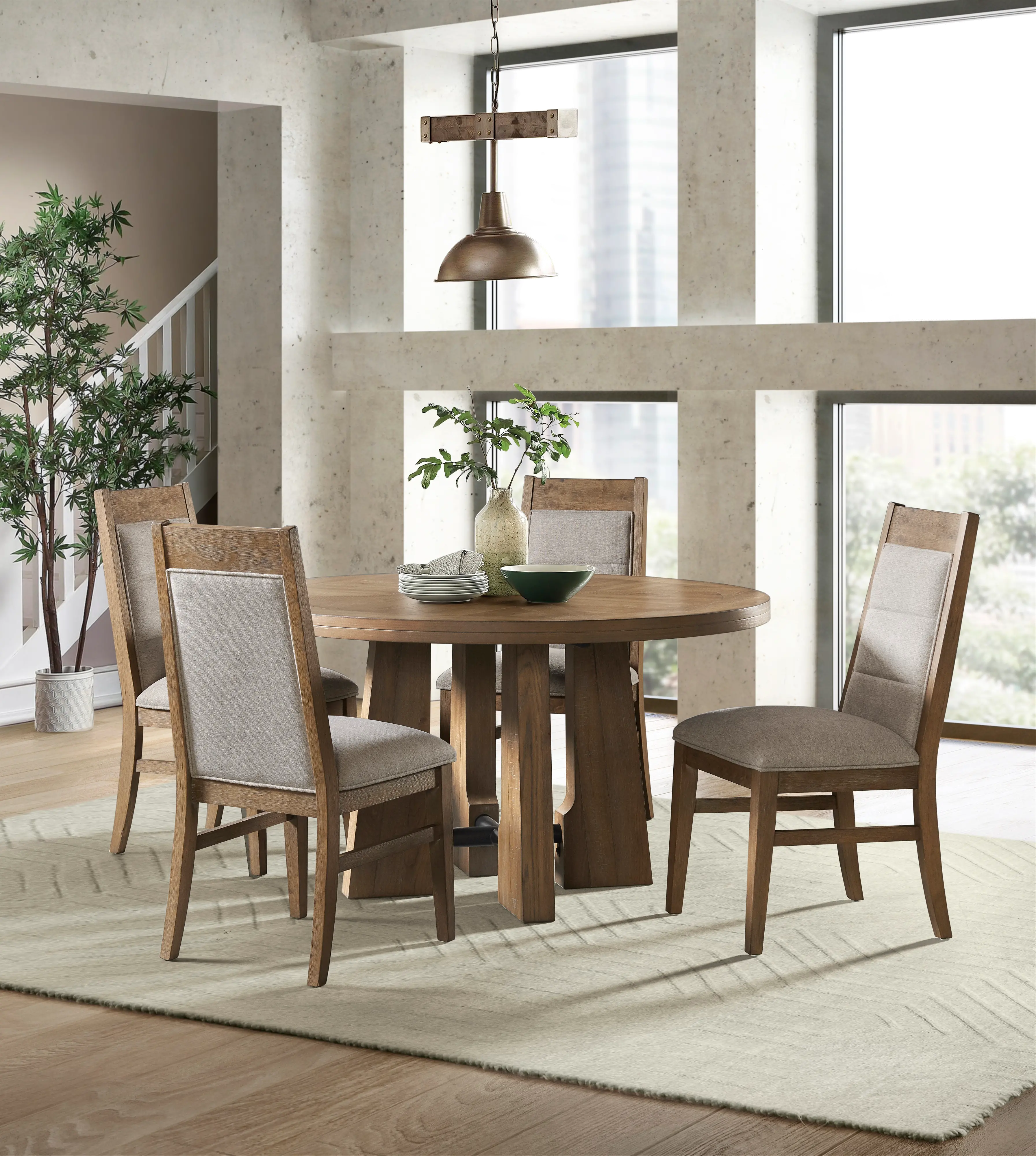 Contemporary Light Brown Upholstered Dining Room Chair - Loft Harbor-2