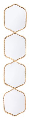 Modern Gold Four Hex Wall Mirror