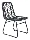 Pair of Modern Black Patio Dining Chairs - Laporte