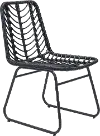 Pair of Modern Black Patio Dining Chairs - Laporte