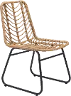 Pair of Modern Natural Patio Dining Chairs - Laporte