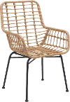 Pair of Black Modern Patio Dining Chairs - Lyon