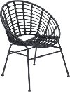 Pair of Black Modern Patio Dining Chairs - Cohen