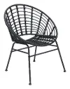 Pair of Black Modern Patio Dining Chairs - Cohen
