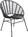 Pair of Black Modern Patio Dining Chairs - Cohen